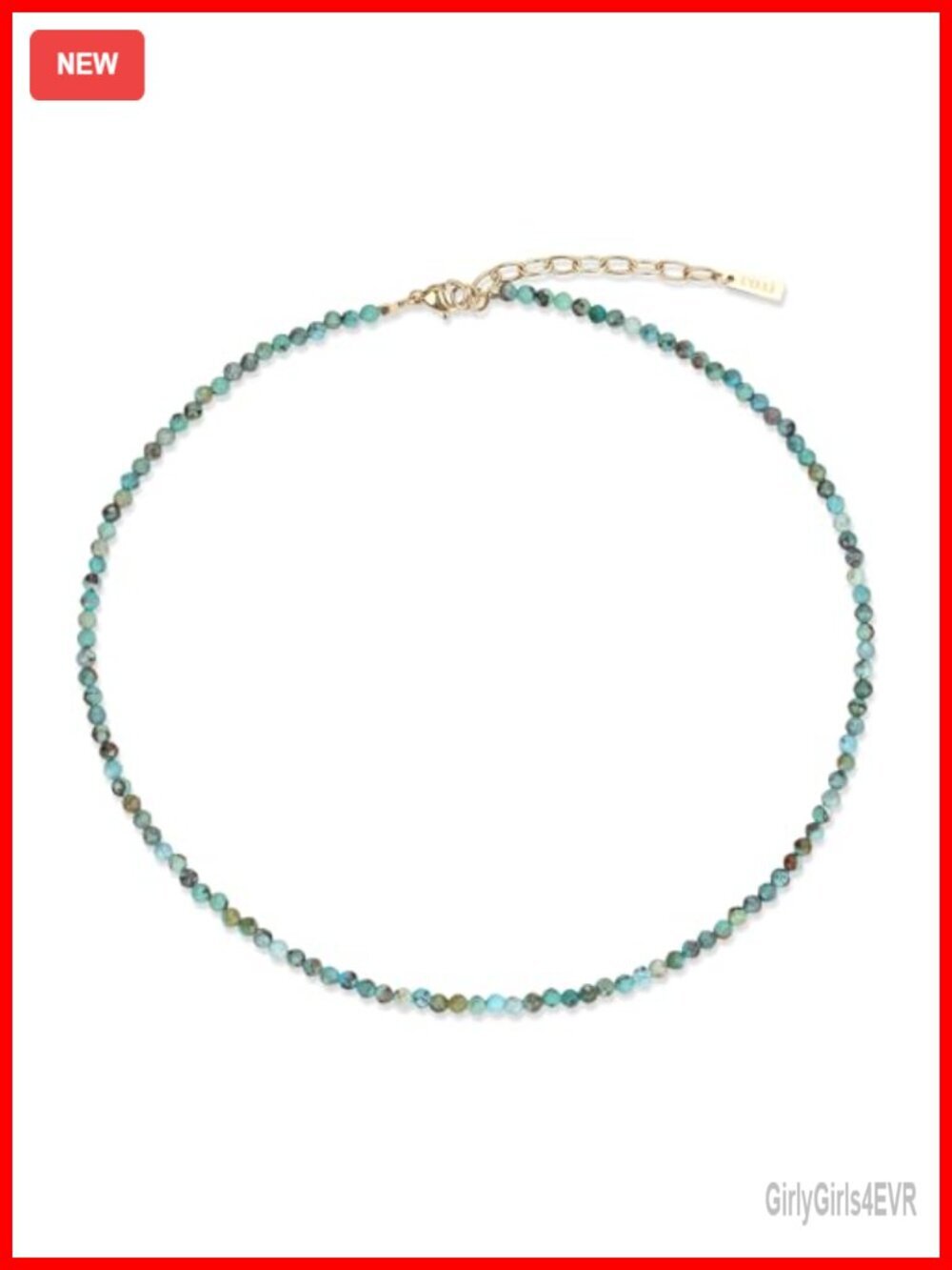 2mm & 3mm Dainty Stone Beaded Necklace with Gold Plated Accents